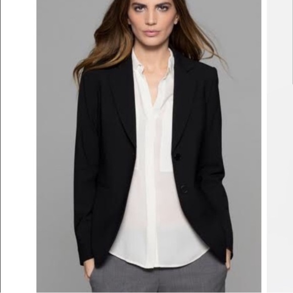 Theory Tailored Wool Blend Two Button Welt Pockets Blazer Classic Office Neutral - Picture 7 of 14